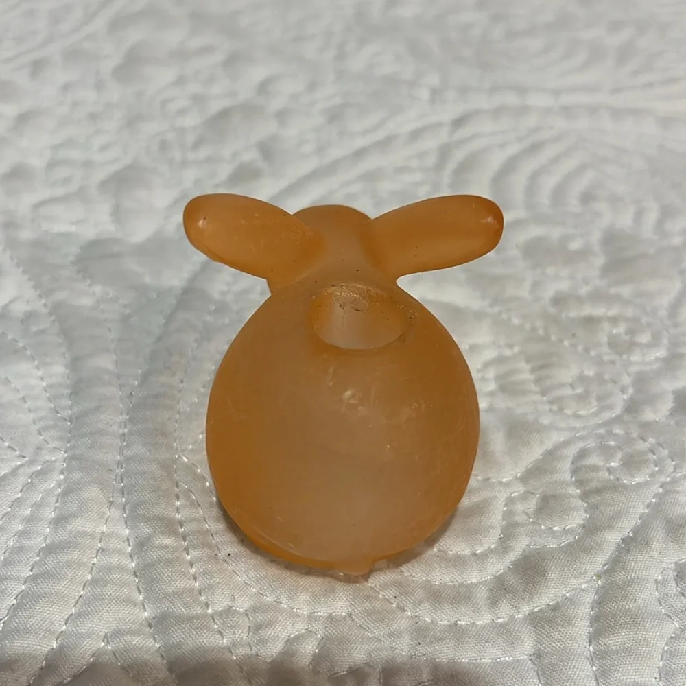Set of 4 Williams Sonoma‎ frosted glass bunny candle holders